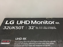 Load image into Gallery viewer, LG 32UK50T-W 32" Class 4K UHD Monitor with FreeSync White, NOB
