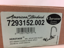 Load image into Gallery viewer, American Standard 7293.152.002 Heritage Wall-Mount 2-Handle Bar Faucet Chrome