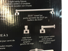 Load image into Gallery viewer, Globe Electric 59221 Finn 3-Light Chrome All-In-One Bath Light Vanity (5-Piece)