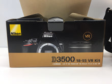 Load image into Gallery viewer, Nikon D3500 24.2MP DSLR Camera with AF-P DX 18-55mm VR Lens Black, NOB