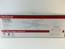 Load image into Gallery viewer, NuTone Hugger Series 52 in. Indoor White Ceiling Fan CFH52WH