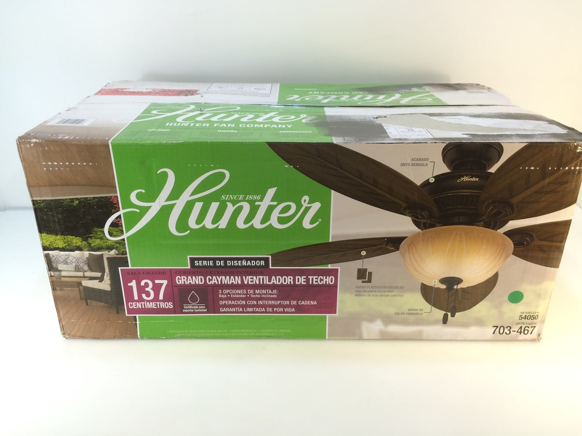 Hunter 54050 Grand Cayman 54" Indoor/Outdoor Onyx Bengal Bronze Ceilin NT Electronics LLC