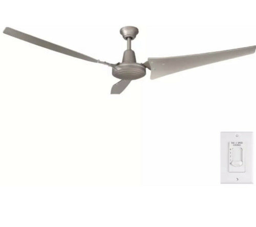 Hampton Bay Industrial 60 in. Indoor/Outdoor Brushed Steel Ceiling Fan 52869