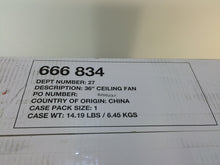 Load image into Gallery viewer, Hampton Bay San Marino 36 in. Brushed Steel Ceiling Fan 666834