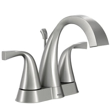 Load image into Gallery viewer, Moen WS84660SRN Oxby 4" Spot Resist Brushed Nickel 2-Handle Bathroom Faucet