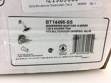 Load image into Gallery viewer, Delta BT14496-SS Windemere 1-Handle Tub and Shower Faucet Trim Kit, Stainless