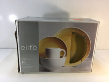 Load image into Gallery viewer, GIBSON elite 98597361M Serenity 16-Piece Amber Dinnerware Set - Yellow