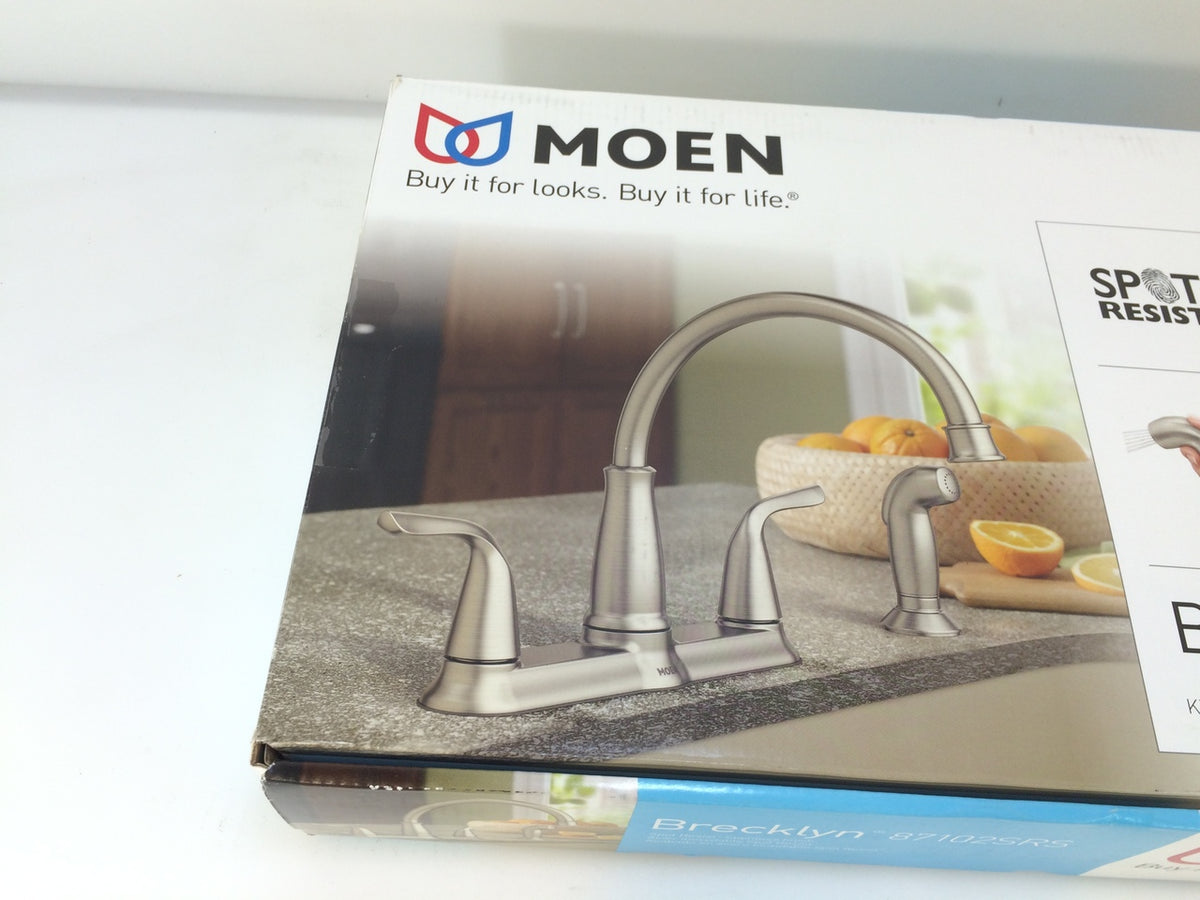Moen Brecklyn 87102SRS 2Handle Standard Kitchen Faucet Spot Resist St