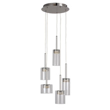 Load image into Gallery viewer, Transglobe PND-995 5-Light Polished Chrome LED Pendant with Clear Glass