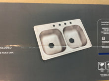 Load image into Gallery viewer, Glacier Bay Drop-In Stainless Steel 33" 4-Hole Double Bowl Kitchen Sink 755732