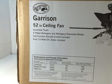 Load image into Gallery viewer, Hampton Bay AC438-VPW Garrison 52 in. Indoor Gunmetal Ceiling Fan 640656