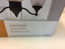 Load image into Gallery viewer, Portfolio FD15-094-1 Roseall 3-Light OB Bronze Glass Shaded Chandelier 759874
