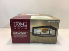 Load image into Gallery viewer, HDC HD-1550-I 14" 2-Light Matte Black Frame Flushmount w Antique Brass Sockets