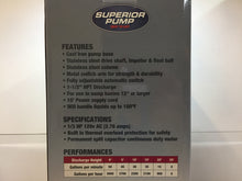 Load image into Gallery viewer, Superior Pump 92301 1/3 HP Cast Iron Pedestal Sump Pump