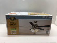 Load image into Gallery viewer, Hampton Bay 51750 Rockport 52 in. LED Brushed Nickel Ceiling Fan 1001673208