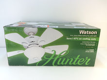 Load image into Gallery viewer, Hunter 52089 Watson 34 in. Indoor White Ceiling Fan with Light Kit