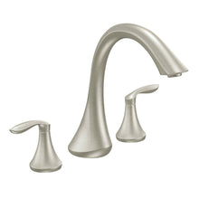 Load image into Gallery viewer, MOEN T943BN Eva 2-Handle Deck-Mount Roman Tub Faucet Trim Kit Brushed Nickel