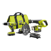 Load image into Gallery viewer, Ryobi P883 18-Volt ONE+ Lithium-Ion Cordless Super Combo Kit (4-Piece)