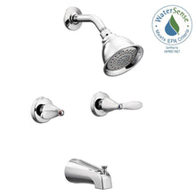 Load image into Gallery viewer, MOEN 82602 Adler 2-Handle 1-Spray Tub and Shower Faucet with Valve in Chrome