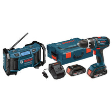 Load image into Gallery viewer, Bosch DDS181-02LPB 18V Cordless 1/2" Compact Drill/Driver & Jobsite Radio