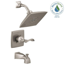 Load image into Gallery viewer, Delta 144741-SP Everly H2Okinetic 3-Spray Tub and Shower Faucet Brushed Nickel