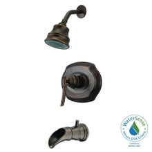 Load image into Gallery viewer, Pegasus 873W-9096H Bamboo WaterSense 1-Handle 3-Spray Tub Shower Faucet Bronze