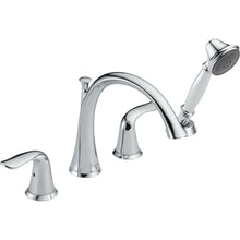 Load image into Gallery viewer, Delta T4738 Lahara 2-Handle Deck-Mount Roman Tub Faucet Hand Shower Chrome