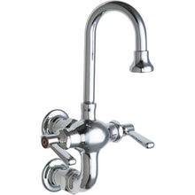 Load image into Gallery viewer, Chicago Faucets 2-Handle Wall-Mounted Kitchen Faucet Chrome 225-261ABCP