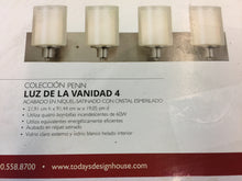 Load image into Gallery viewer, Design House 579318 Penn 4-Light Vanity Light in Satin Nickel