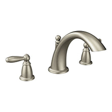 Load image into Gallery viewer, Moen T933BN Brantford 2-Handle Low Arc Roman Tub Faucet, Brushed Nickel