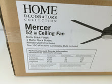 Load image into Gallery viewer, Home Decorators Collection 14726 Mercer 52 in. Matte Black Ceiling Fan 715927