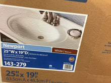 Load image into Gallery viewer, Glacier Bay Newport 25" AB Engineered Composite Vanity Top Basin White N25GB-W