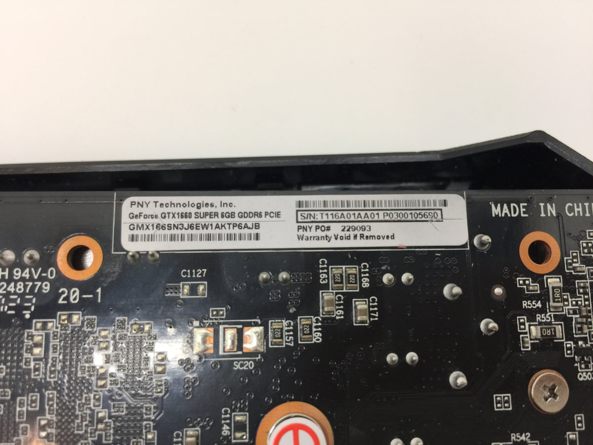 PNY GeForce GTX 1660 Super 6GB GDDR6 Single Fan Graphics