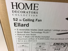 Load image into Gallery viewer, Home Decorators Collection YG629-NI Ellard 52" Natural Iron Ceiling Fan 767633