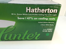 Load image into Gallery viewer, Hunter 52087 Hatherton 46" Indoor White Ceiling Fan with Light Kit