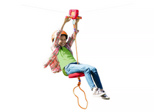Load image into Gallery viewer, HearthSong 80-Foot Red Stainless Steel Backyard Zipline Kit with Adjustable Seat
