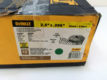 Load image into Gallery viewer, DEWALT DWC8P99DG 2-1/2" x 0.099" Galvanized Metal Coil Nails 3600 per Box