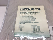 Load image into Gallery viewer, Plow & Hearth Madison Double-Blackout Back-Tab Patio Panel, 106" x 84" Parchment