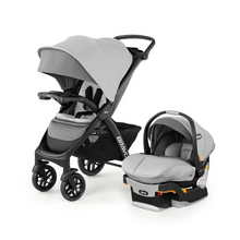 Load image into Gallery viewer, Chicco Bravo LE 3-in-1 Quick-Fold Trio Travel System with Car Seat, Driftwood