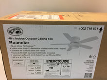 Load image into Gallery viewer, Hampton Bay YG216-MWH Roanoke 48" LED White Ceiling Fan 1002719631