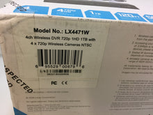 Load image into Gallery viewer, Lorex LX4471W 4CH Black Wireless DVR 720p 1HD 1TB with 4 Digital Cameras