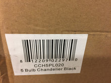 Load image into Gallery viewer, Tadpoles CCH5PL020 5-Light Black Onyx Chandelier