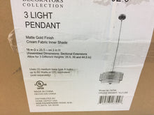Load image into Gallery viewer, Home Decorators Collection 16794 3-Light Modern Matte Gold Pendant