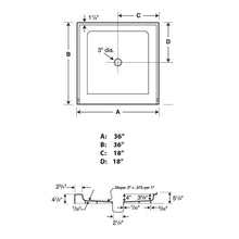 Load image into Gallery viewer, Swan Veritek 36" x 36" Single Threshold Shower Floor in Bone FF03636MD.037