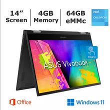 Load image into Gallery viewer, Asus VivoBook Go Flip J1400K 14" 2in1 Intel Celeron N4500 4GB 64GB J1400KA-DS02T