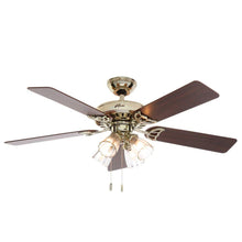 Load image into Gallery viewer, Hunter 53066 Studio Series 52" Indoor Bright Brass Ceiling Fan with Light Kit