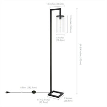 Load image into Gallery viewer, Meyer&Cross FL0014 Malva 68" Blackened Bronze Floor Lamp with Seeded Glass Shade