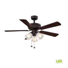 Load image into Gallery viewer, Hampton Bay Sinclair 44 in. LED Indoor Oil-Rubbed Bronze Ceiling Fan AL958-ORB