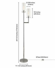 Load image into Gallery viewer, Meyer&Cross FL0435 Basso 69.5" Polished Nickel Floor Lamp w/ Clear Glass Shades