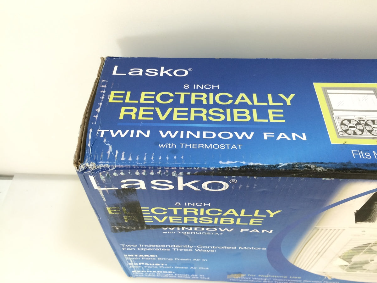 Lasko 2138 8 in. Electrically Reversible Twin Window Fan with Thermost – NT  Electronics LLC